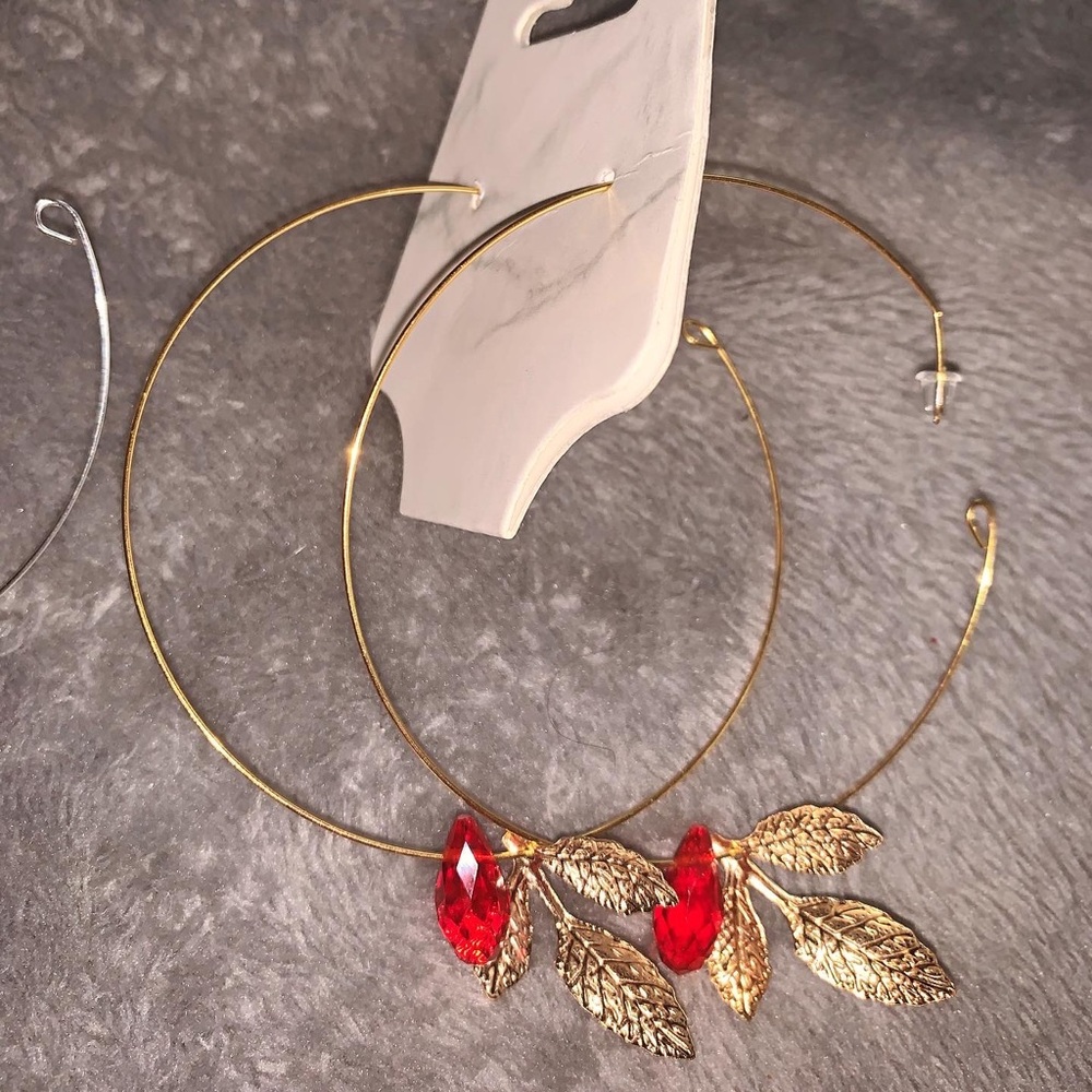 Red Drop Hoops